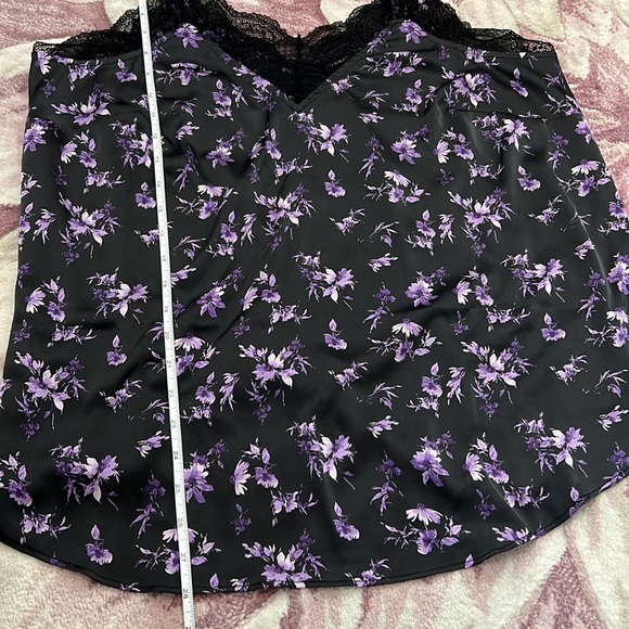 Torrid Floral Satin Lace Trim Cami Size 00 - Picture 9 of 11